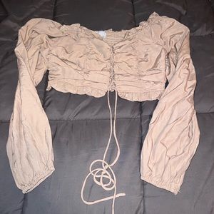 Beige Off the Shoulder Top